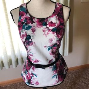 [WHBM] Peplum Floral Tank Size 4